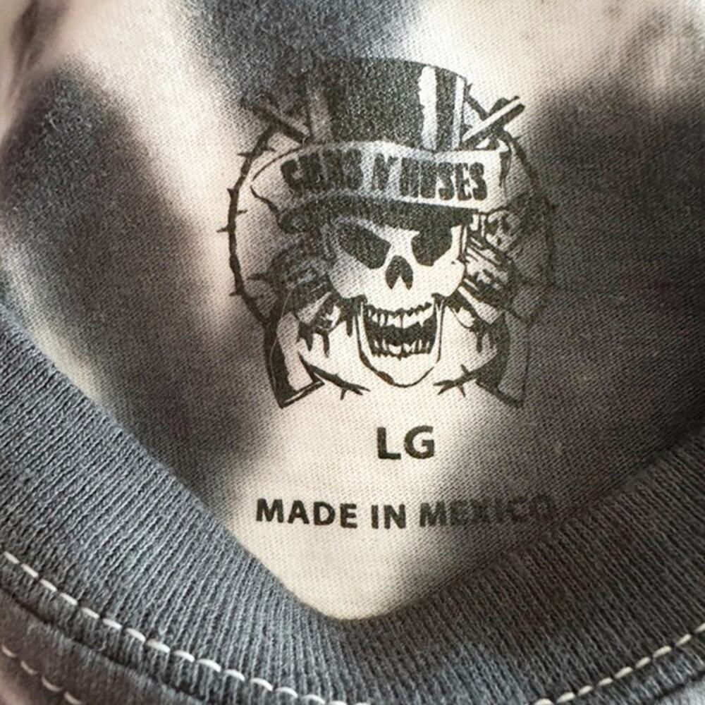 Guns N Roses Vintage Style Tie Dye Appetite for Destruction TShirt L Black White - Picture 7 of 14